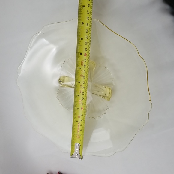 Lancaster Glass Depression Era Yellow Topaz Center Bowl - Picture 6 of 14